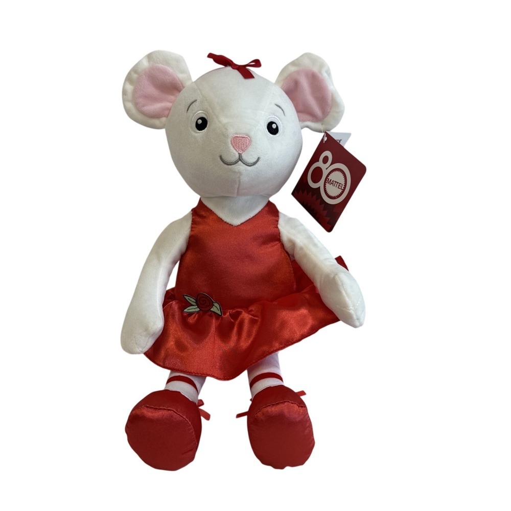 NWT Angelina Ballerina Mattel Kohl's Cares White Mouse Plush Red Dress JHD1-8007